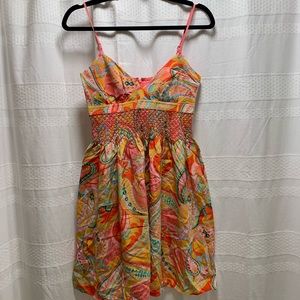 Paisley Silk Cross Front Camisole Dress